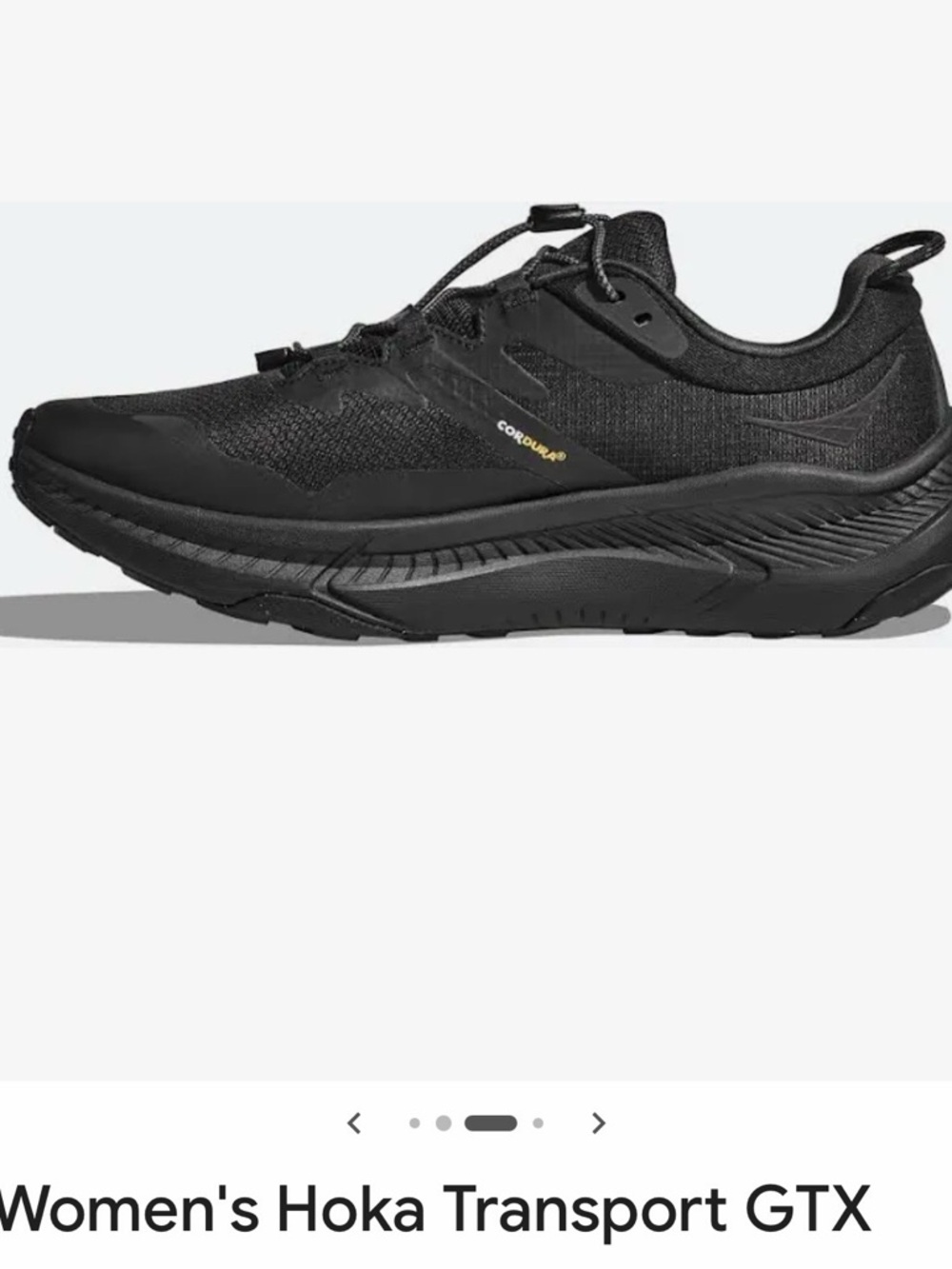 Hoka Women's Transport GTX Trail Shoe - Black - Picture 2 of 7